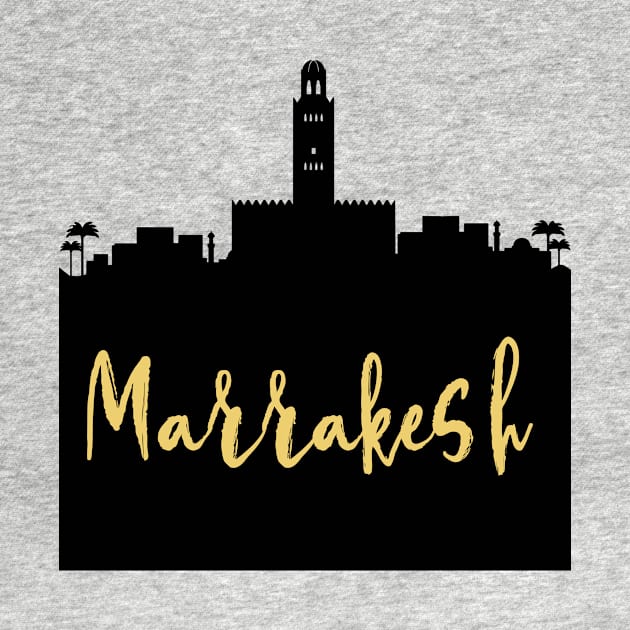 MARRAKESH MOROCCO DESIGNER SILHOUETTE SKYLINE ART by deificusArt